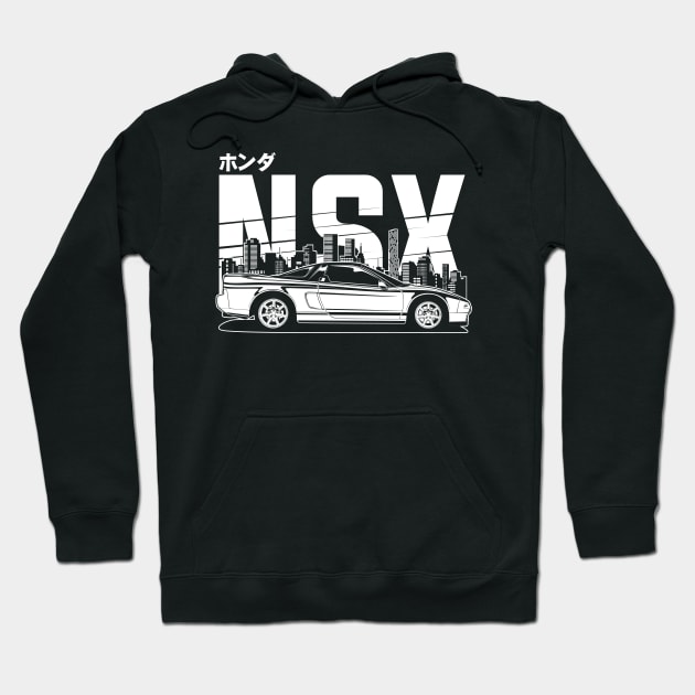 NSX NA1 White Print Hoodie by CreativeRAS